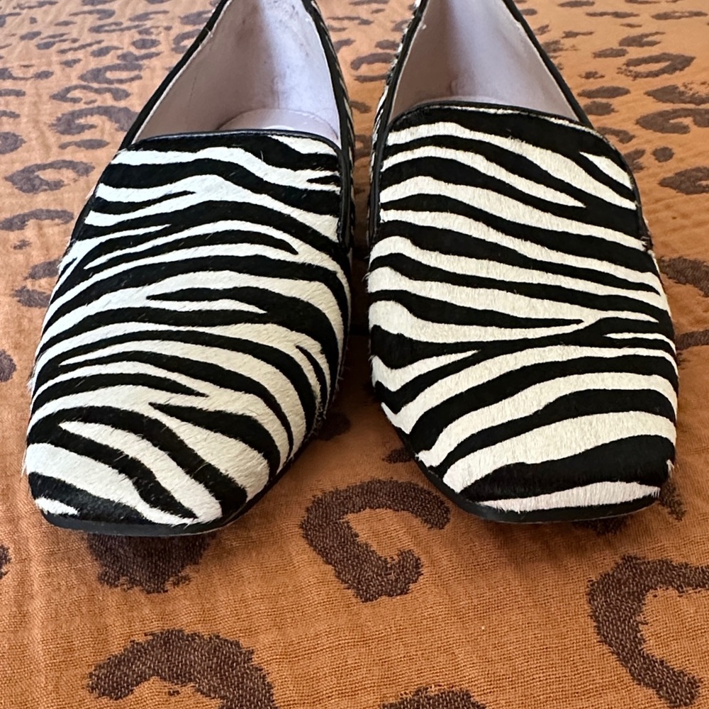 Calvin Klein Black and White Zebra Loafers - Picture 5 of 7